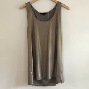 Gold shimmer tank with fun back